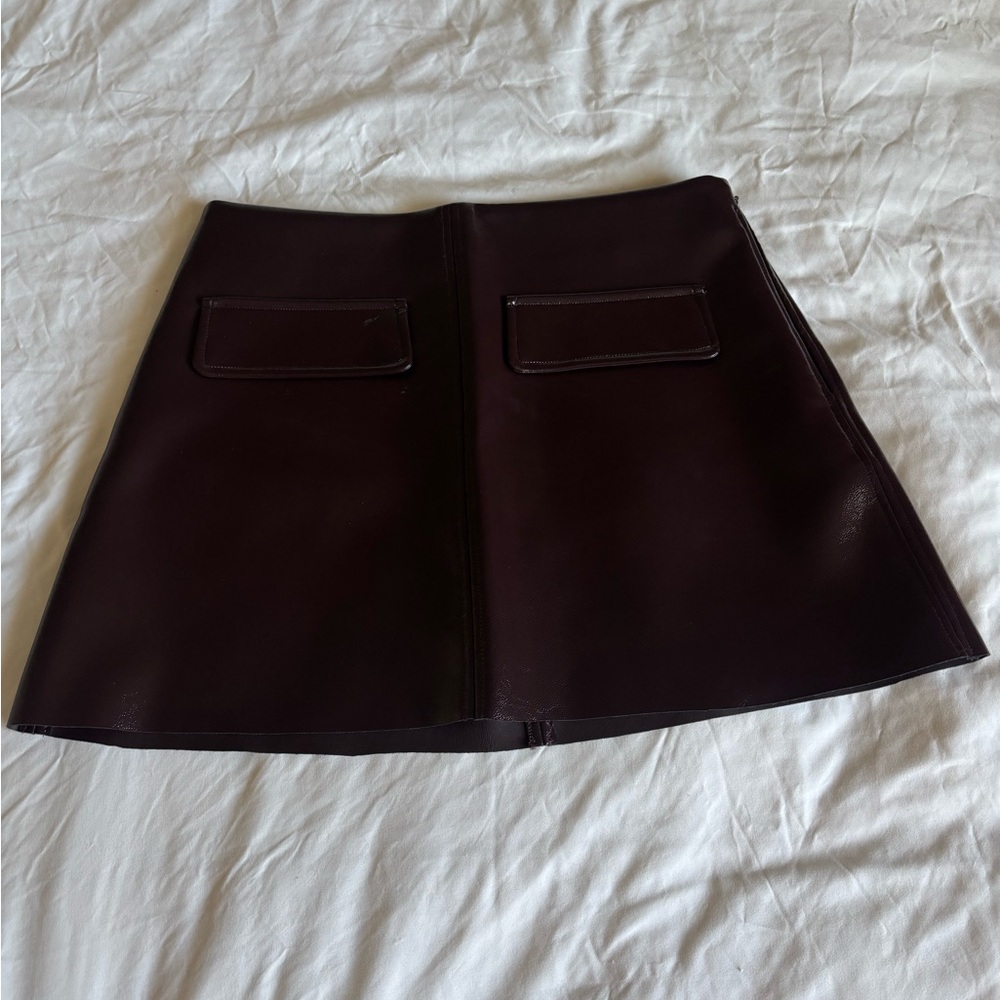 Elegant Black Leather Skirt